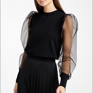 PUFF SLEEVE SWEATER - Black